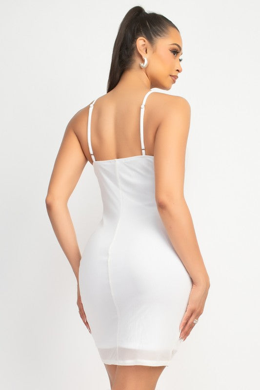 COWL NECK CAMI BODYCON DRESS