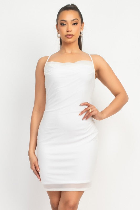 COWL NECK CAMI BODYCON DRESS