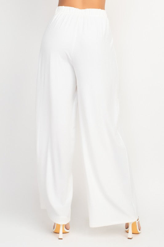 PLEATED HIGH-RISE WIDE PANTS