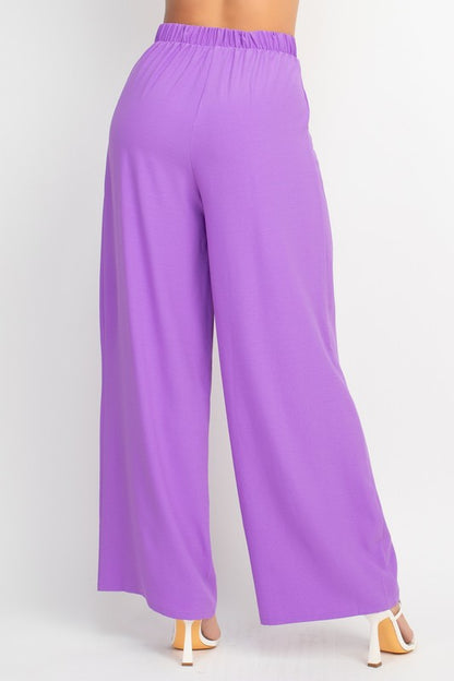 PLEATED HIGH-RISE WIDE PANTS