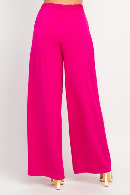 PLEATED HIGH-RISE WIDE PANTS