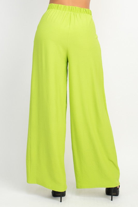 PLEATED HIGH-RISE WIDE PANTS