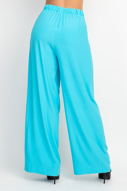 PLEATED HIGH-RISE WIDE PANTS