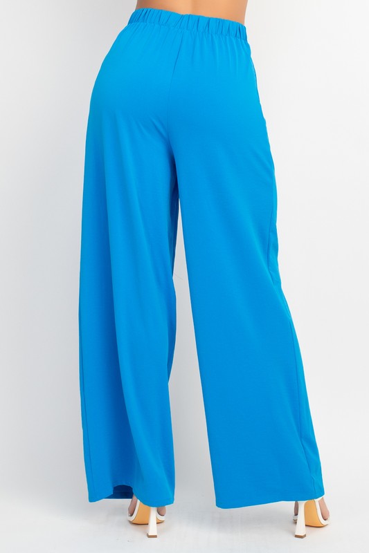 PLEATED HIGH-RISE WIDE PANTS