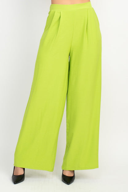 PLEATED HIGH-RISE WIDE PANTS