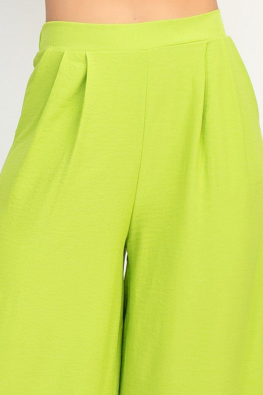 PLEATED HIGH-RISE WIDE PANTS