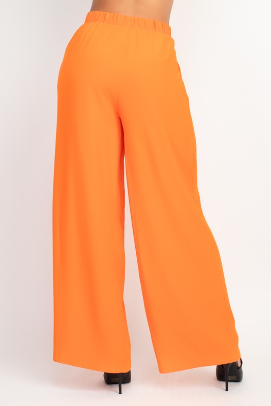 PLEATED HIGH-RISE WIDE PANTS