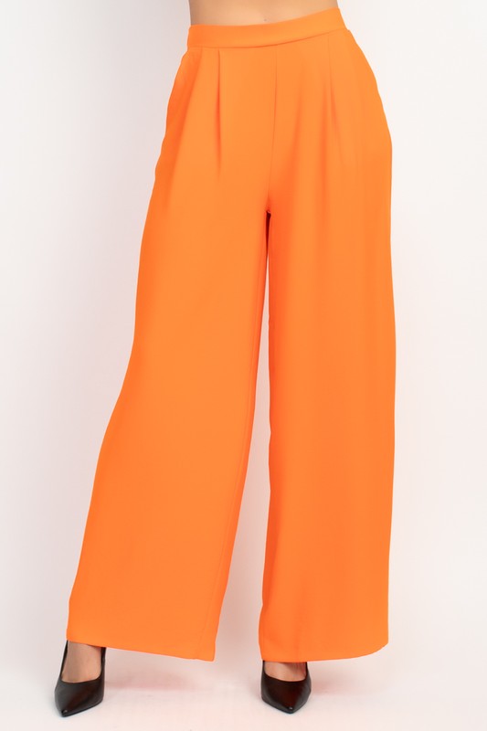 PLEATED HIGH-RISE WIDE PANTS