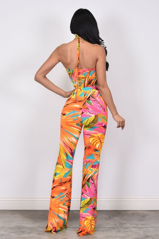 TROPICAL PRINTED 2PC PANTS SET