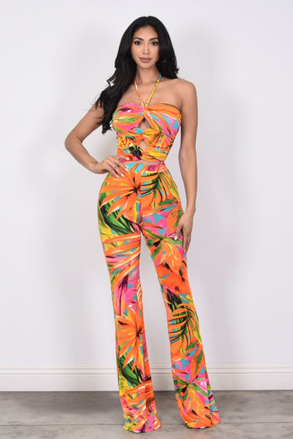 TROPICAL PRINTED 2PC PANTS SET