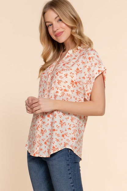 DOLMAN SLV PRINT WOVEN TOP