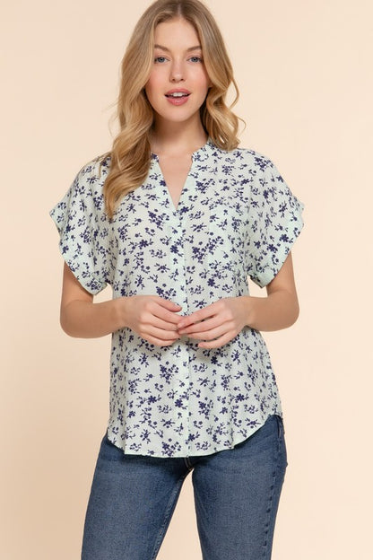 DOLMAN SLV PRINT WOVEN TOP