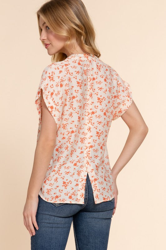 DOLMAN SLV PRINT WOVEN TOP