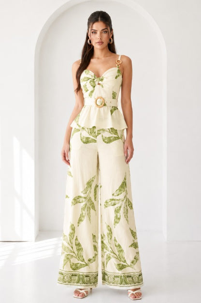 PRINTED  SUMMER TOP PANTS SET