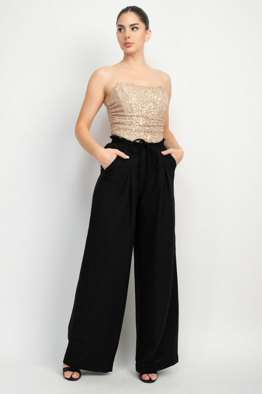 SHIRRED SQUIN TUBE TOP