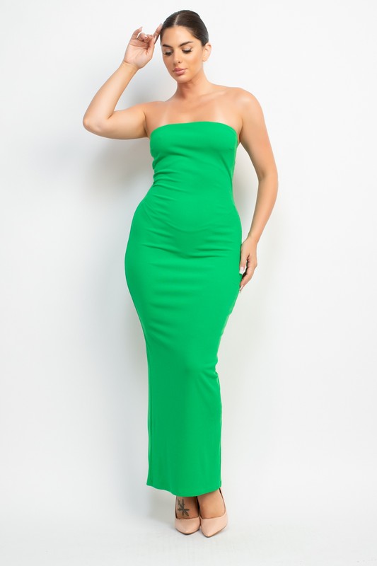 TUBE BODYCON SLIT MAXI DRESS Bella Chica TUBE BODYCON SLIT MAXI DRESS Bella Chica
