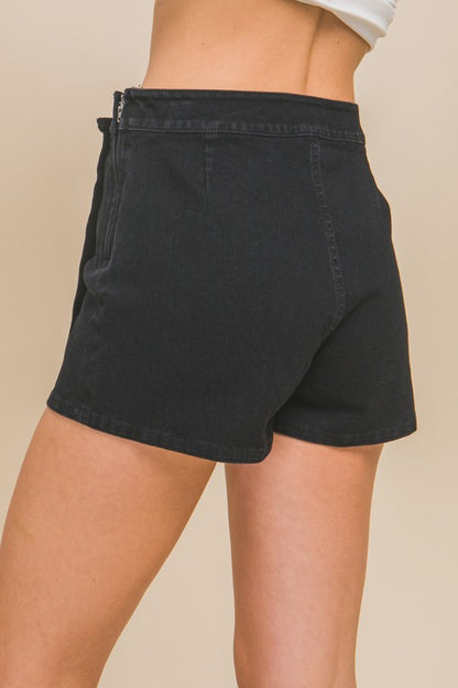 DENIM SNAP-ON BUTTON SKIRT