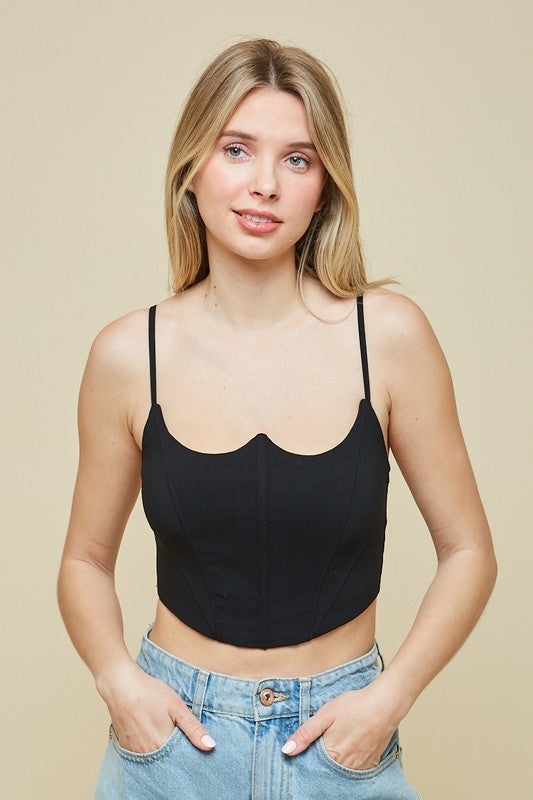 TWILL BUSTIER CAMI TOP