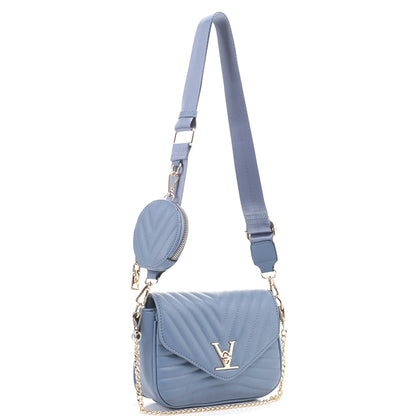 2IN1 V LINE CROSSBODY BAG WITH COIN PURSE SET