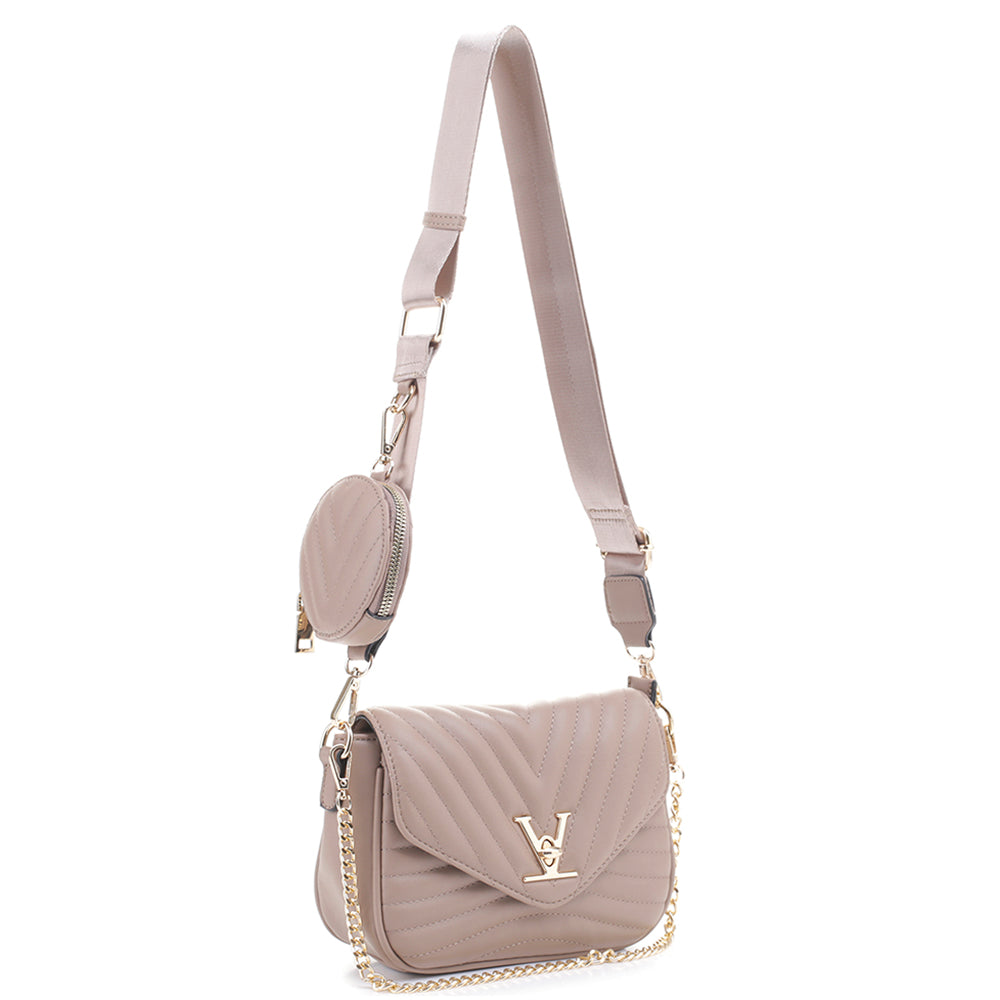 2IN1 V LINE CROSSBODY BAG WITH COIN PURSE SET