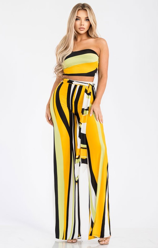 COLORBLOCK STRIPE 2 PIECE PANTS SET