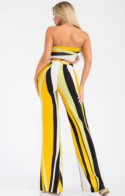 COLORBLOCK STRIPE 2 PIECE PANTS SET