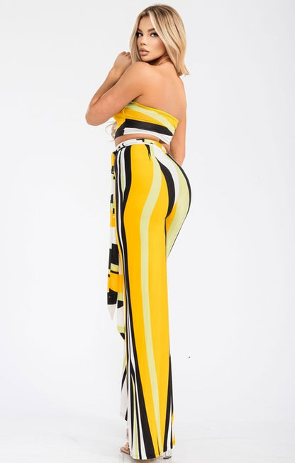 COLORBLOCK STRIPE 2 PIECE PANTS SET