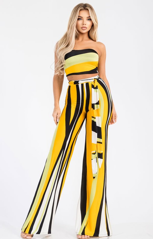 COLORBLOCK STRIPE 2 PIECE PANTS SET