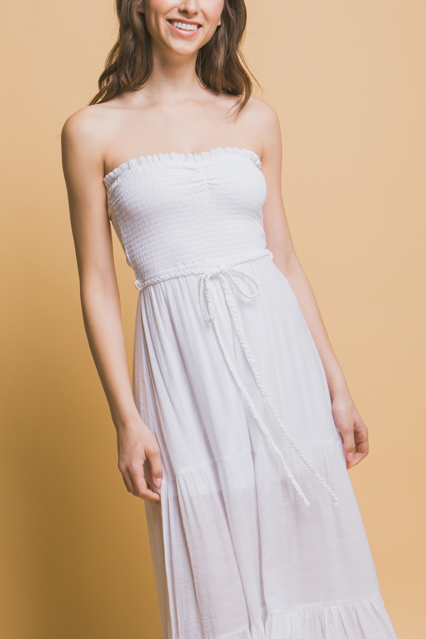 smocked strapless maxi dress Smocked Strapless Maxi Dress – Bella Chica