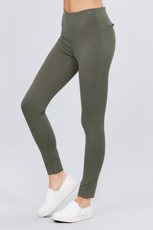 WAIST ELASTIC BAND PONTE PANTS