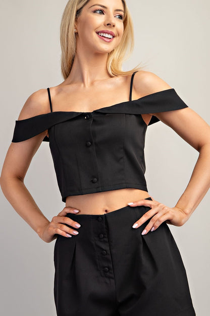 JOHANNA OFF SHOULDER SWEETHEART NECK TOP