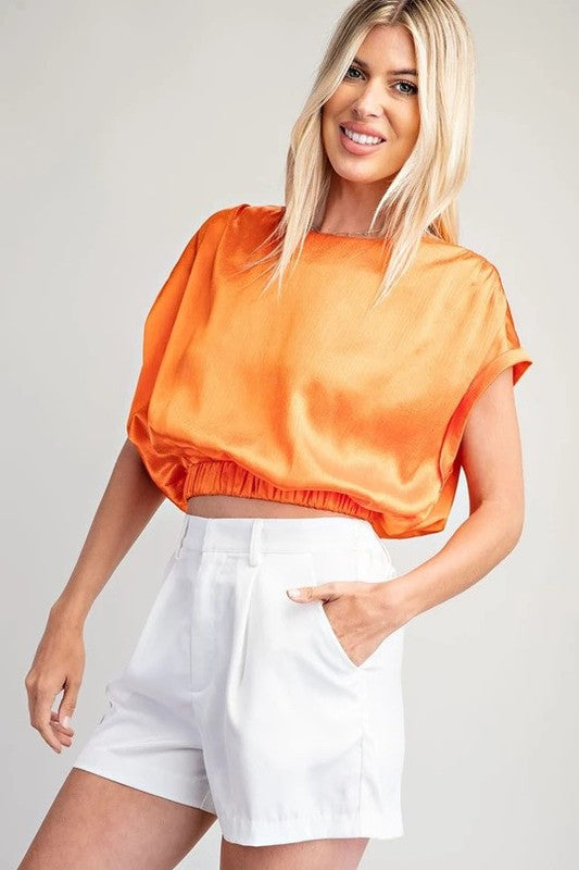 AVA ROUND NECK SHORT SLEEVE CROP TOP