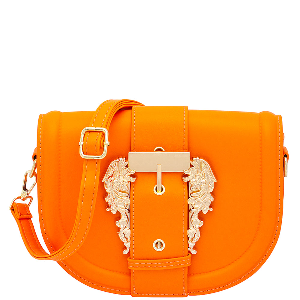 SMOOTH BUCKLE DESIGN SHOULDER CROSSBODY BAG