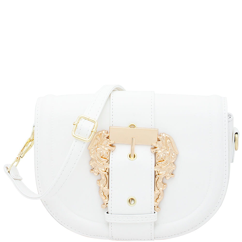 SMOOTH BUCKLE DESIGN SHOULDER CROSSBODY BAG