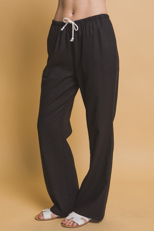 TIE WAIST LINEN PANTS