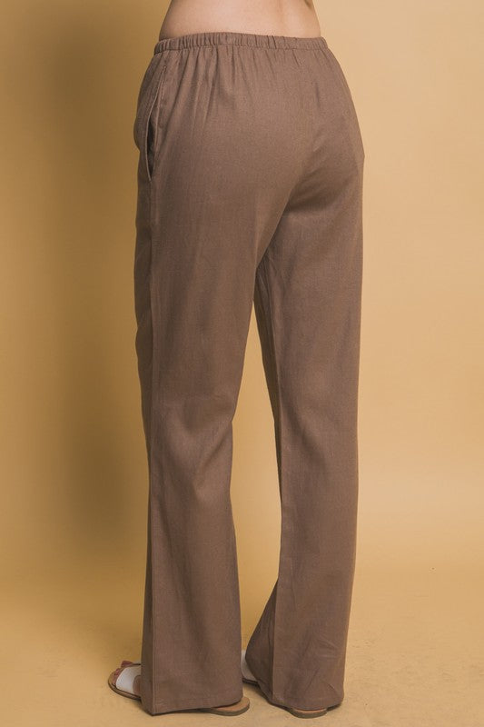 TIE WAIST LINEN PANTS