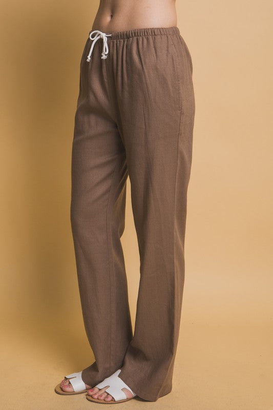 TIE WAIST LINEN PANTS