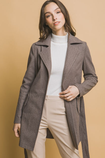 BELTED WRAP COAT