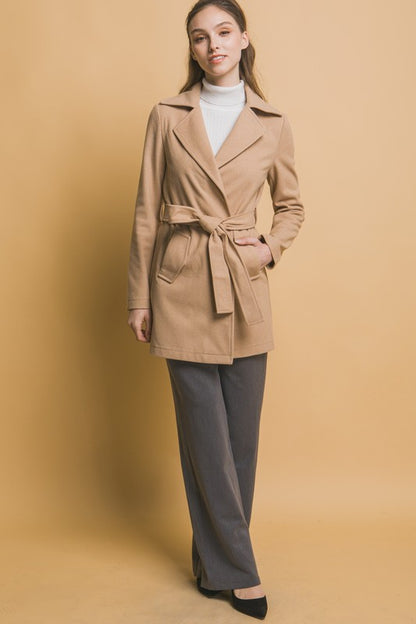 BELTED WRAP COAT