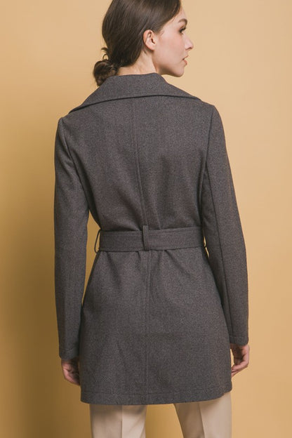 BELTED WRAP COAT