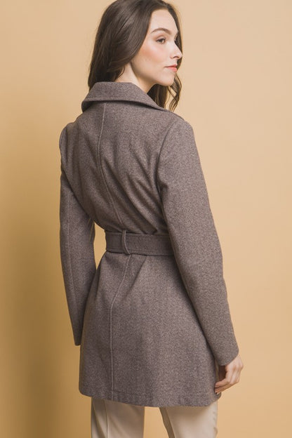 BELTED WRAP COAT