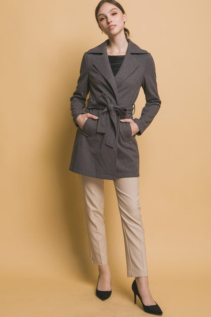 BELTED WRAP COAT