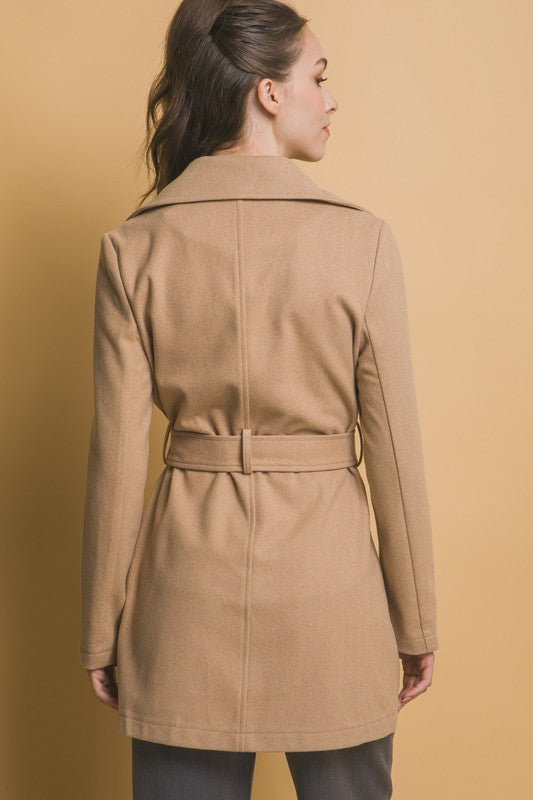 BELTED WRAP COAT