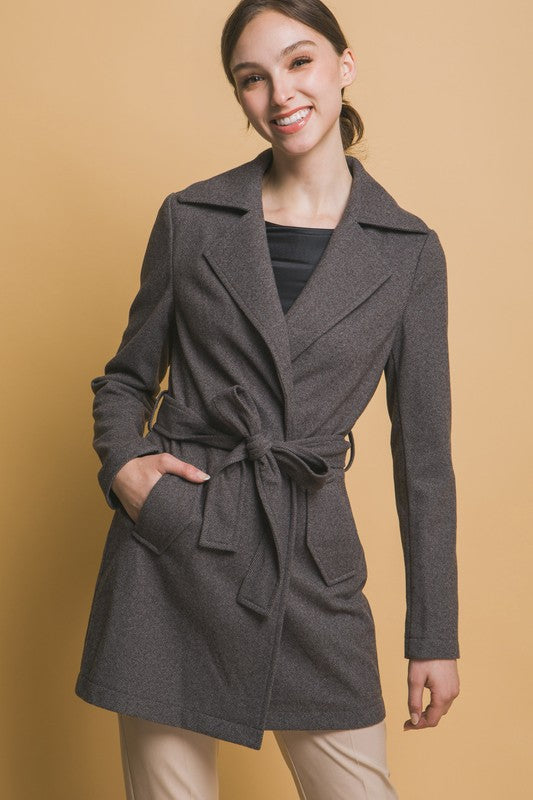 BELTED WRAP COAT