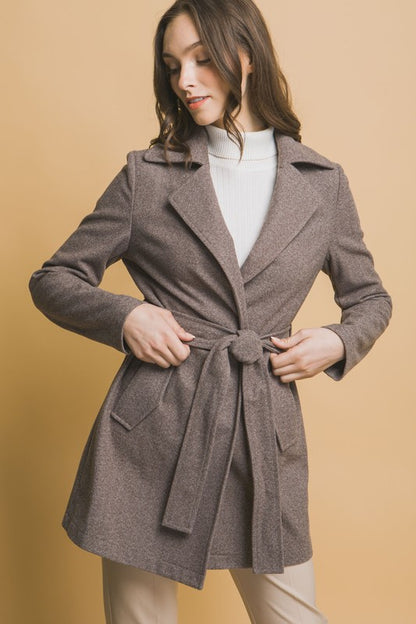 BELTED WRAP COAT