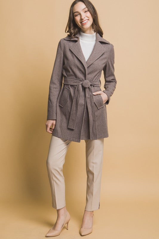 BELTED WRAP COAT