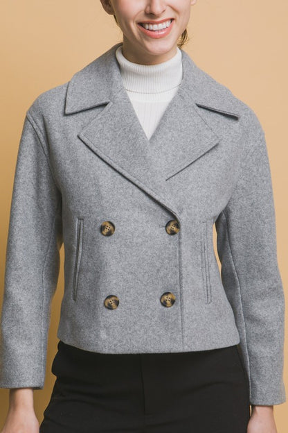 DOUBLE BREASTED WOOL JACKET WITH BUTTONS