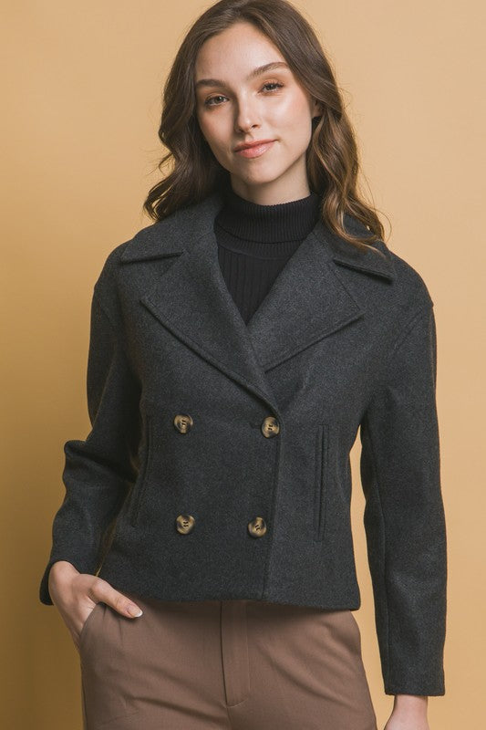 DOUBLE BREASTED WOOL JACKET WITH BUTTONS