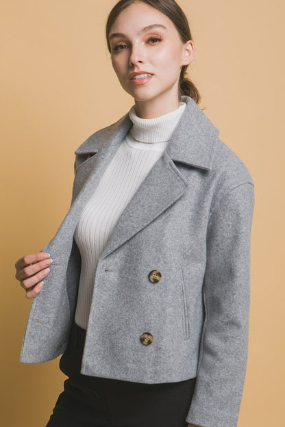 DOUBLE BREASTED WOOL JACKET WITH BUTTONS