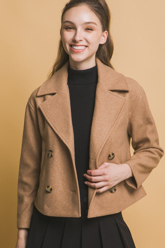 DOUBLE BREASTED WOOL JACKET WITH BUTTONS